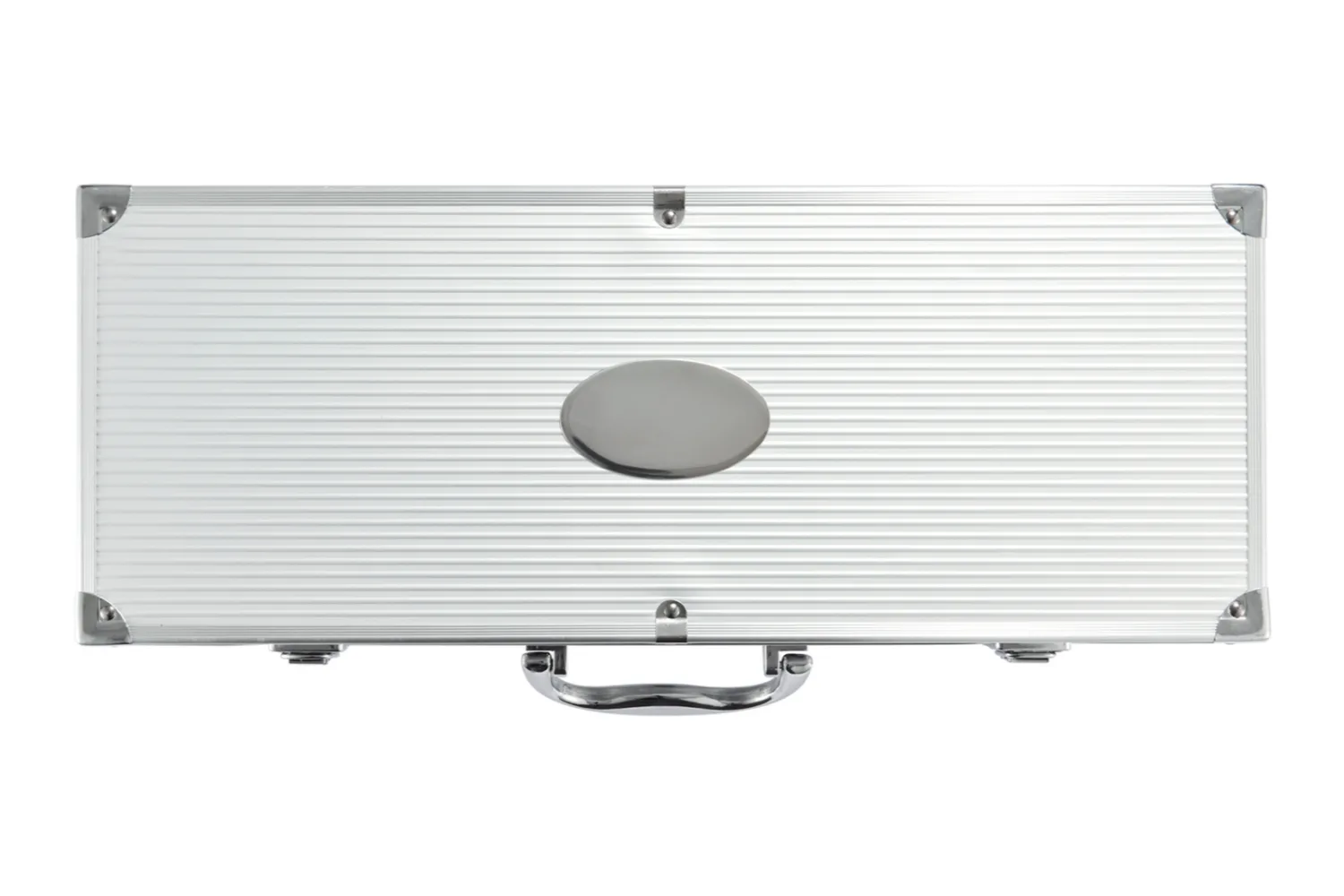 12-delige barbecue set in aluminium koffer met jouw logo op de gekozen positie