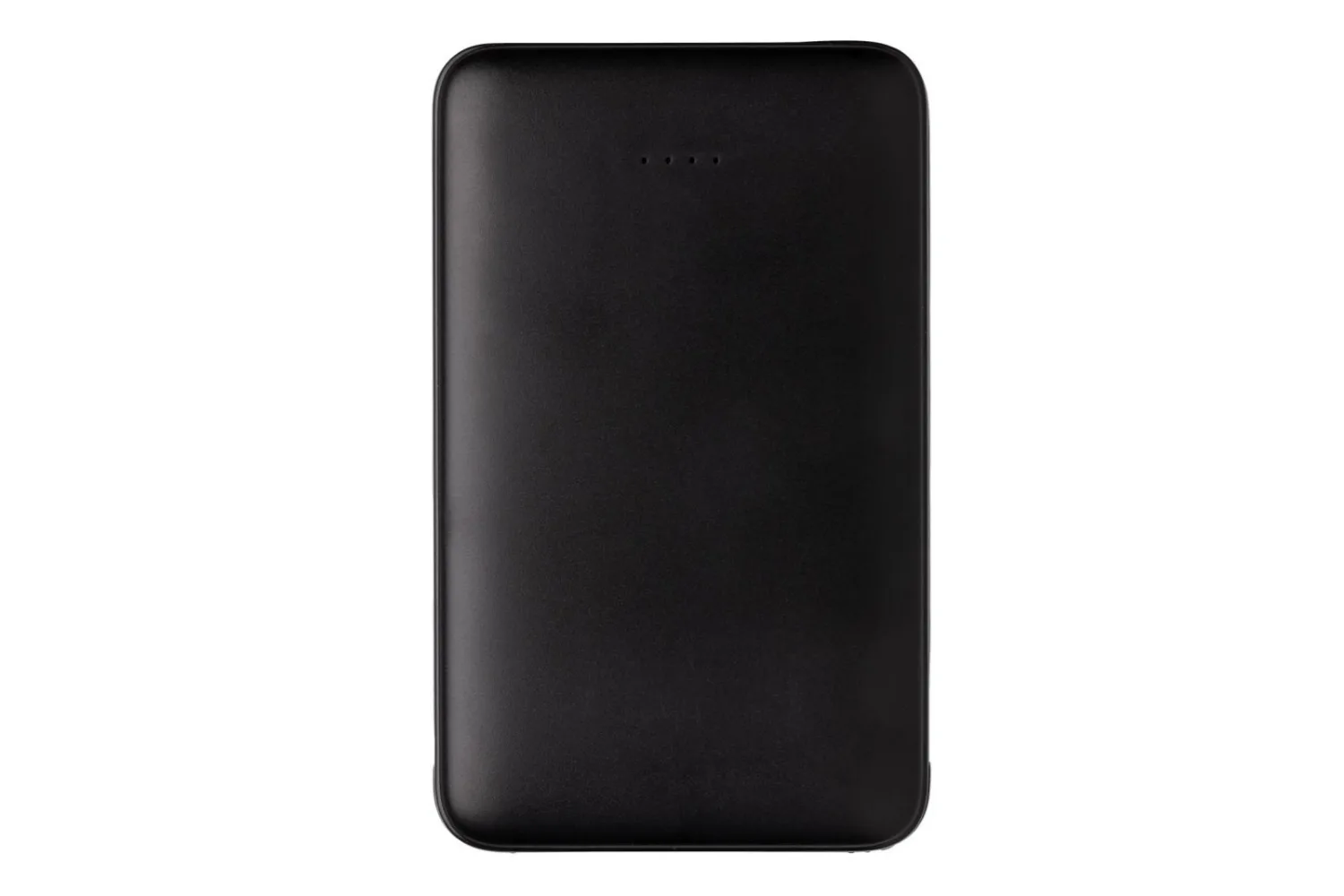 5.000 mAh zakformaat powerbank met geïntegreerde kabels met jouw logo op de gekozen positie