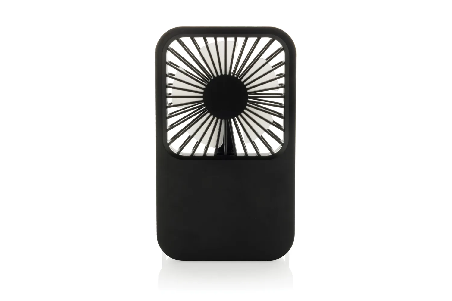 Aervina RCS rplastic herlaadbare bureauventilator met jouw logo op de gekozen positie