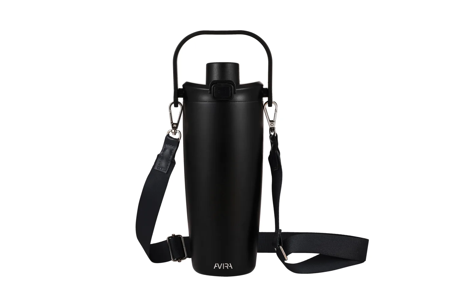 Avira Ayala RCS R-RVS duosip afsluitbare crossbody tumbler met jouw logo op de gekozen positie
