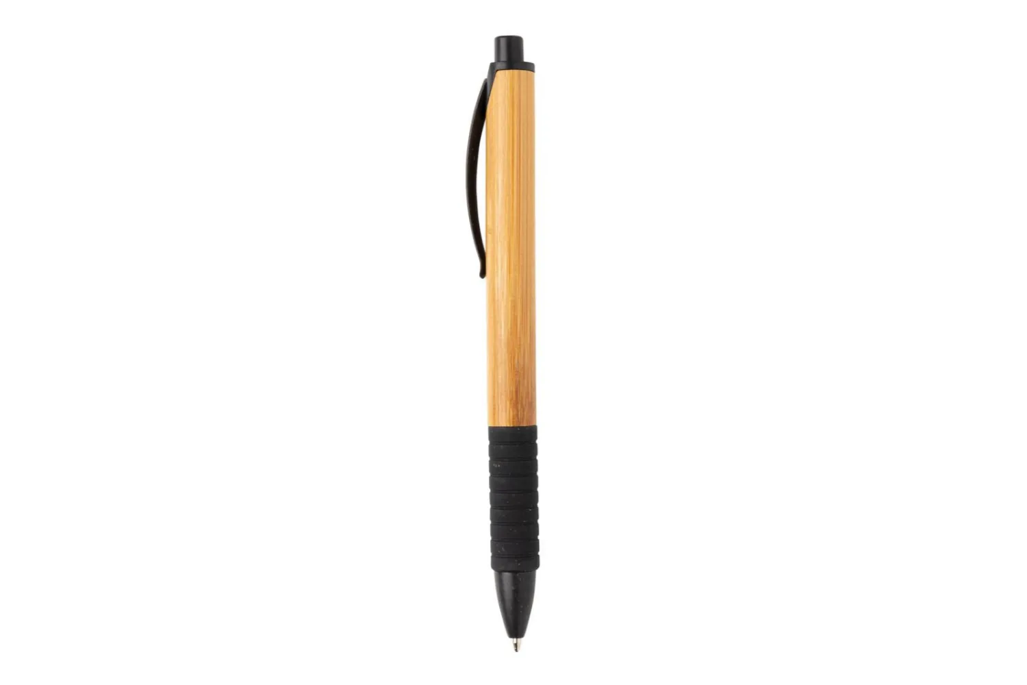 Bamboe & tarwestro pen met jouw logo op de gekozen positie