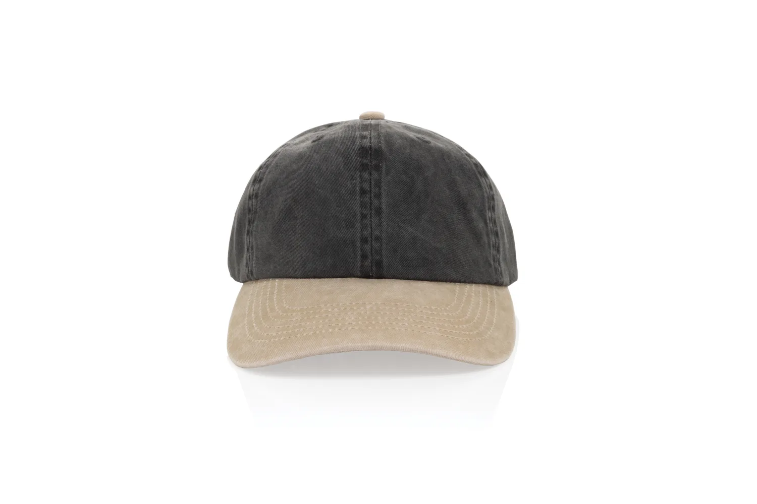 BEAU AWARE™ Washed 6 panel 270gsm cotton twill two tone cap met jouw logo op de gekozen positie