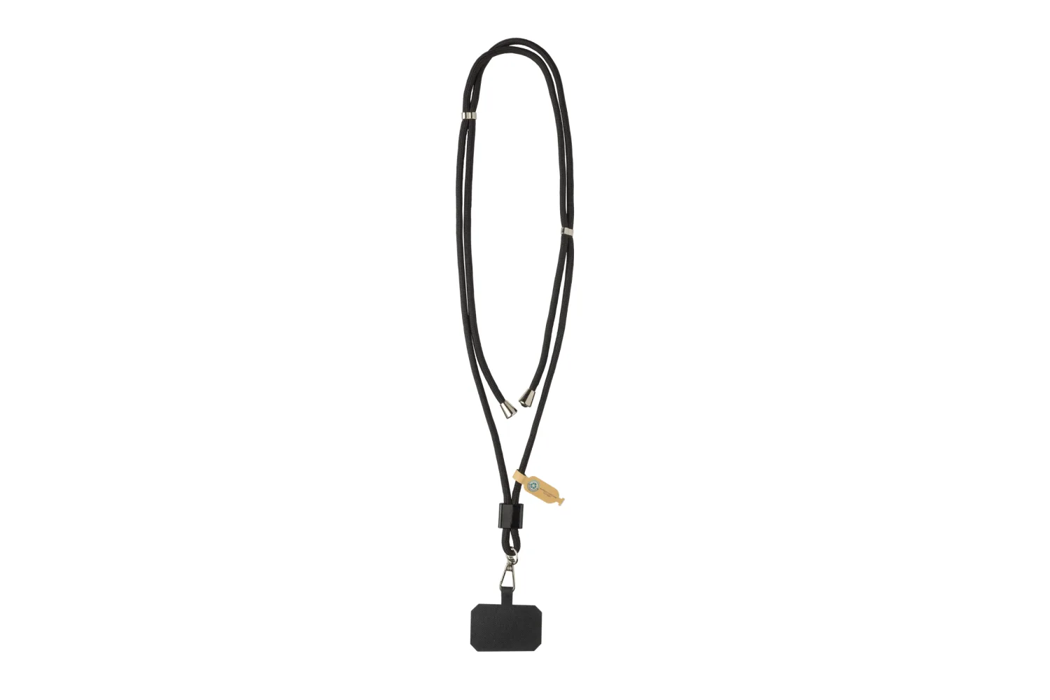 CarryLoop RCS rPET verstelbare lanyard met telefoonhouder with your logo in the chosen position