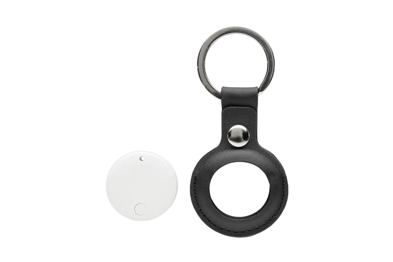 Findmate Dual RCS gerecycled plastic item finder IPX5 met jouw logo op de gekozen positie