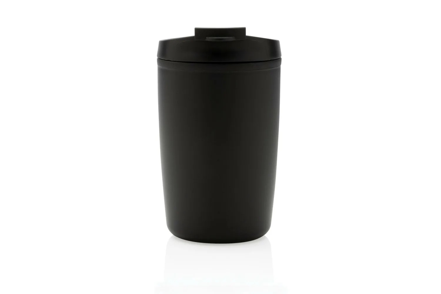 GRS gerecycled PP beker met klapdeksel met jouw logo op de gekozen positie