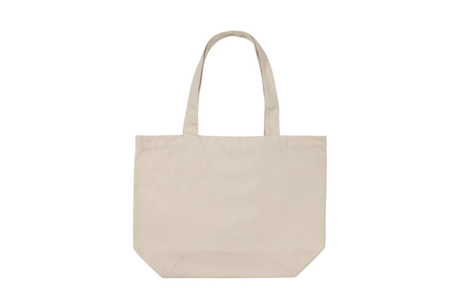 Impact Aware™ re-canvas shopper met vakje 240gsm ongeverfd met jouw logo op de gekozen positie
