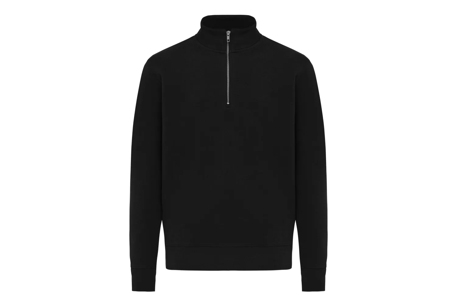 IQONIQ Elgon gerecycled katoen sweater met kwartritssluiting met jouw logo op de gekozen positie