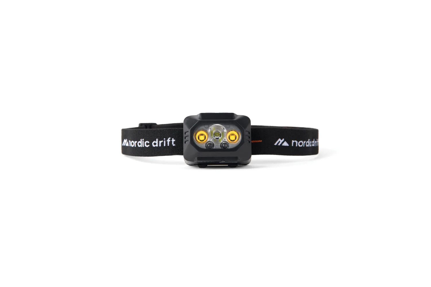 NordicDrift Everest krachtige hoofdlamp met dubbele batterij met jouw logo op de gekozen positie
