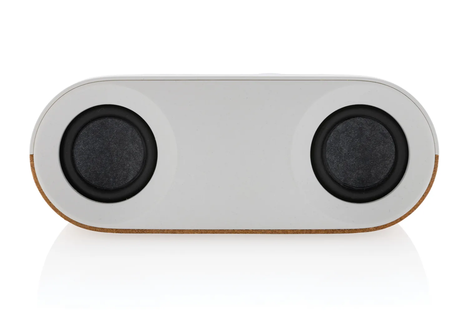 Oregon RCS gerecycled plastic en kurk 10W speaker met jouw logo op de gekozen positie