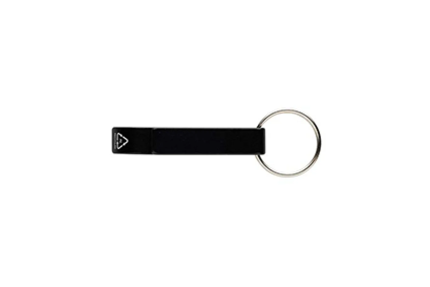 RCS fles- en blikopener van gerecycled aluminium met jouw logo op de gekozen positie
