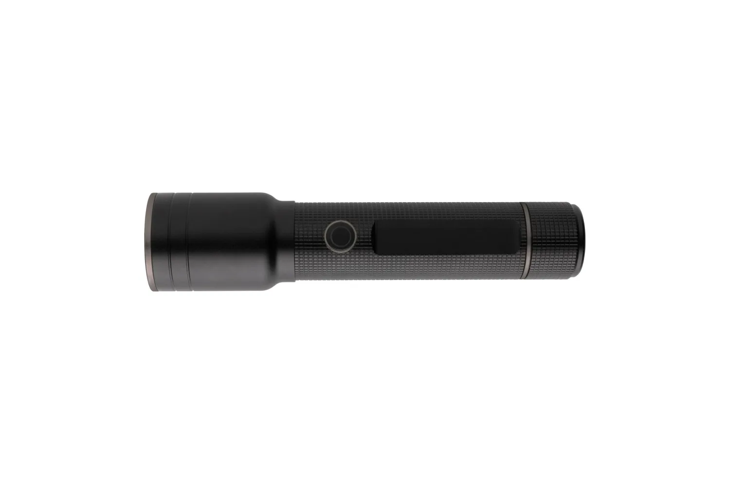 RCS gerecycled aluminium heavy duty USB-oplaadbare zaklamp met jouw logo op de gekozen positie