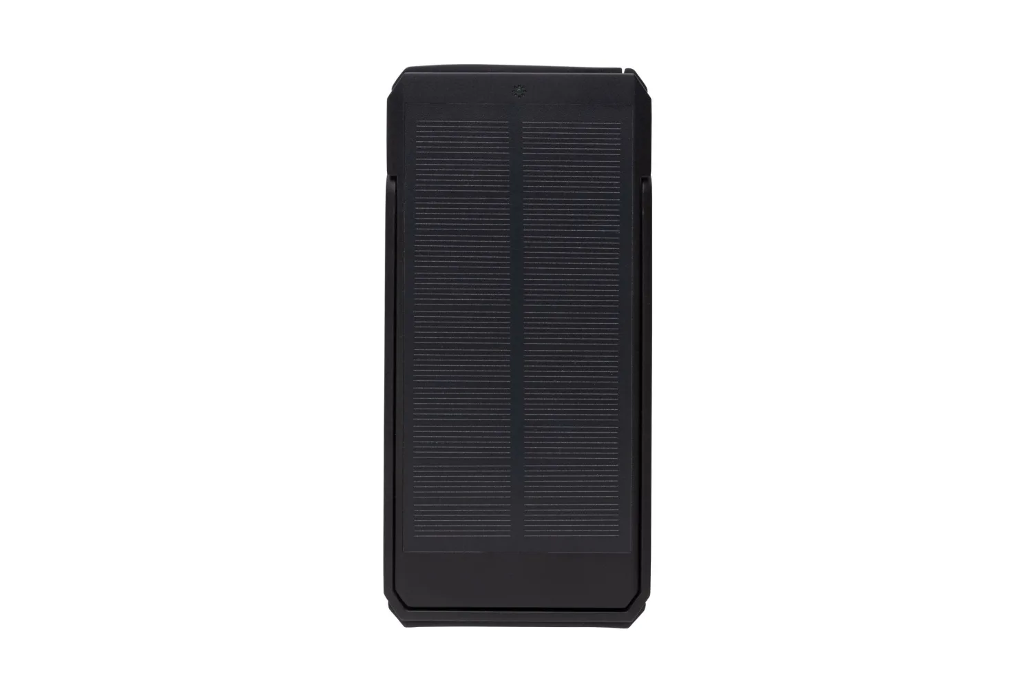 Skywave RCS gerecyclede kunststof zonne-powerbank 10000 mAh met jouw logo op de gekozen positie