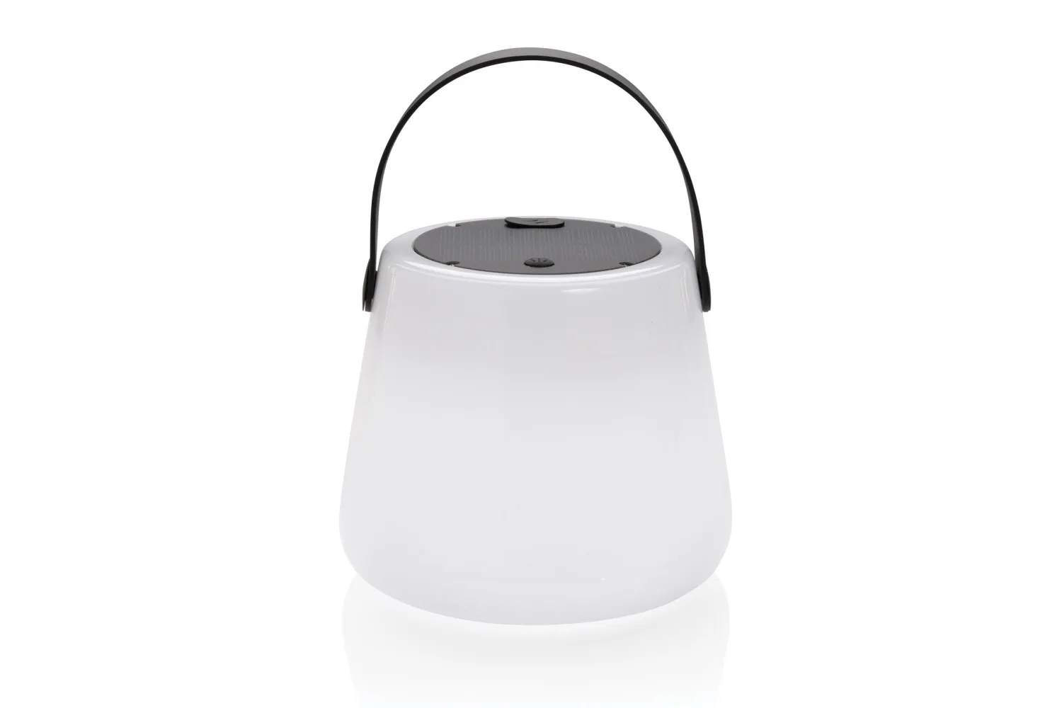 Solar Glow RCS gerecycled plastic USB-oplaadbare buitenlamp met jouw logo op de gekozen positie