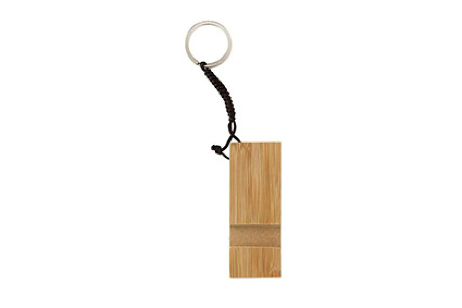 Standkey bamboe sleutelhanger telefoonstandaard met jouw logo op de gekozen positie