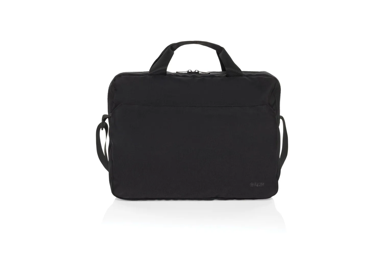 Swiss Peak Aware™ RPET Essential 15,6 inch laptop tas met jouw logo op de gekozen positie